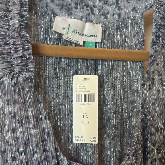 Anthropologie Sparkly Tank Top 1X NWT - Picture 2 of 7